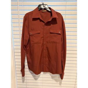 Golite Mens Long Sleeve Button Up Shirt Rust Orange Utility Pockets L G